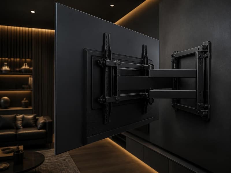 Large-format display supported by a reinforced heavy duty wall mount